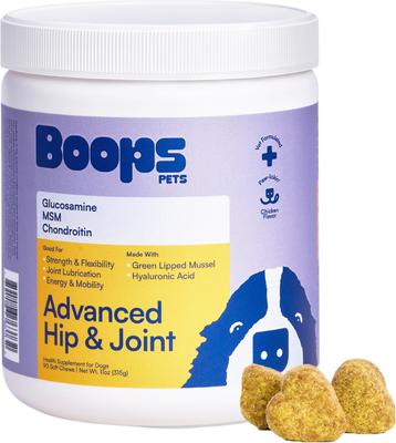 Masticables blandos Advanced Hip & Joint con sabor a pollo, vitaminas para perros, 90 unidades