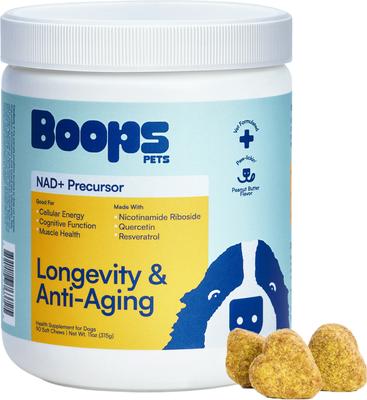 Longevity & Anti-Aging Peanut Butter & Chicken Flavored Soft Chews Supplement for Dogs, 90 count
