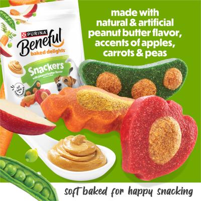 Baked Delights Snackers with Apples, Carrots, Peas & Peanut Butter Dog Treats, 22-oz bag