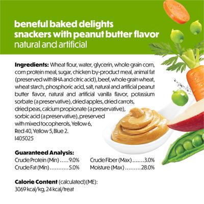 Baked Delights Snackers with Apples, Carrots, Peas & Peanut Butter Dog Treats, 22-oz bag