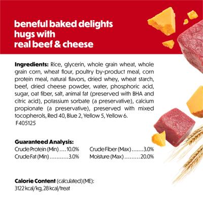 Baked Delights Hugs with Real Beef & Cheese Dog Treats, 8.5-oz bag