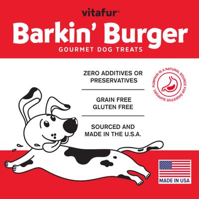 Barkin Burger Beef & Pumpkin Dog Treat, 4-oz bag