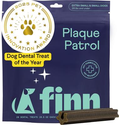 Palitos dentales Plaque Patrol para perros, tamaño pequeño, 20 unidades