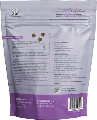 Broad Spectrum Hemp Extract Feline Surf & Turf Flavored Soft Chewable Calming Supplement for Cats, 1.5-mg, 100 count