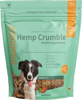 Broad Spectrum Hemp Extract Turkey & Pumpkin Flavored Crumble Calming Supplement for Dogs & Cats, 60 servings