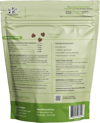 Extracto de cáñamo de amplio espectro, sabor a hígado de res canino, suplemento calmante masticable suave para perros, 3 mg, 60 unidades