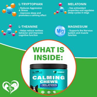 Melatonin Bacon Flavored Chews Calming Supplement for Dogs, 10-oz bag