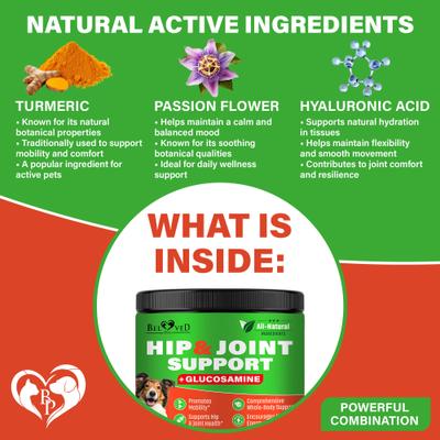 Glucosamine Bacon Flavored Chews Hip & Joint Support Supplement for Dogs, 10-oz bag