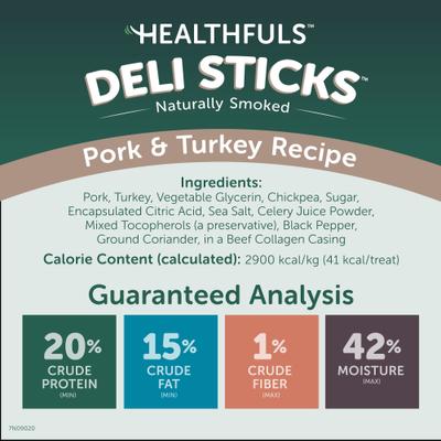 Deli Sticks Pork & Turkey Human-Grade Gluten-Free Soft & Chewy Dog Treats, 10 count bag, bundle of 2