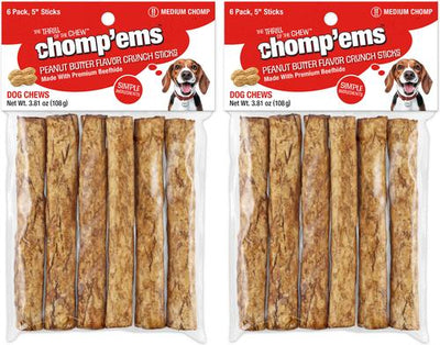 Peanut Butter Crunchy Sticks Dog Treats, 6 count, bundle of 2