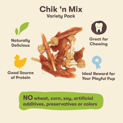 Chik 'n Mix Variety Pack Dog Treats, 16-oz bag, bundle of 2