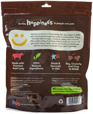 American Patties Premium Beef Lung Dog Treats, 16-oz bag, bundle of 2