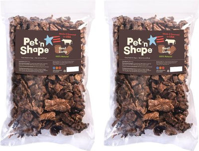Premios para perros Chewz Beef Lungs totalmente naturales sin cereales de EE. UU., bolsa de 1 lb, paquete de 2