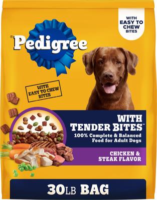 Tender Bites Complete Nutrition Chicken & Steak Flavor Dry Dog Food, 30-lb bag
