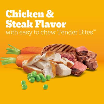 Tender Bites Complete Nutrition Chicken & Steak Flavor Dry Dog Food, 30-lb bag
