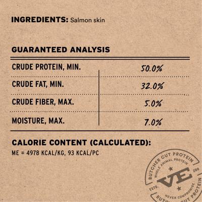 Raw Salmon Skin Freeze-Dried Dog Treat, 1 count