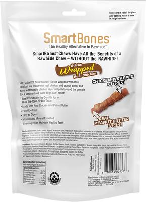 Chicken Wrapped Sticks Peanut Butter Flavor Dog Treats, 8 count
