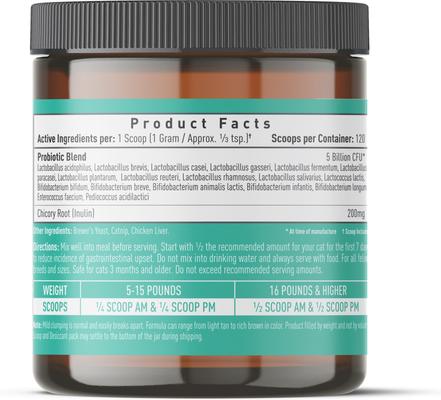 Pre + Probiotic Powder Cat Supplement, 4.2-oz jar