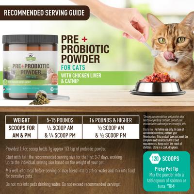 Pre + Probiotic Powder Cat Supplement, 4.2-oz jar