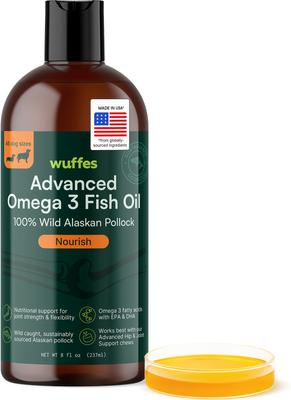 Advanced Omega 3 Fish Oil for Healthy Skin & Coat Supplement for Dogs, 8-fl oz bottle