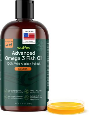 Advanced Omega 3 Fish Oil for Healthy Skin & Coat Supplement for Dogs, 8-fl oz bottle