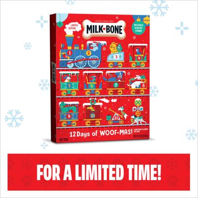 12 Days of Woofmas Countdown Calendar Beef & Peanut Butter Crunchy Adult Dog Treats, 2.85-oz box