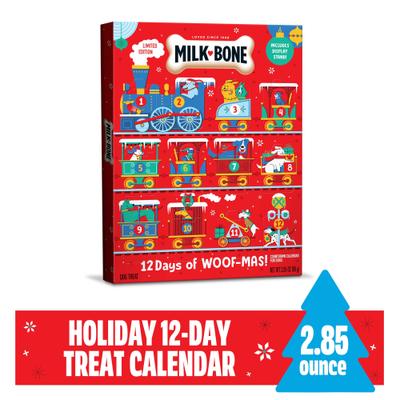 12 Days of Woofmas Countdown Calendar Beef & Peanut Butter Crunchy Adult Dog Treats, 2.85-oz box