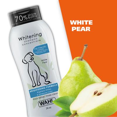 Whitening Brightening Formula Dog Shampoo, White Pear Scent, Light Blue/Blue, 24-oz bottle