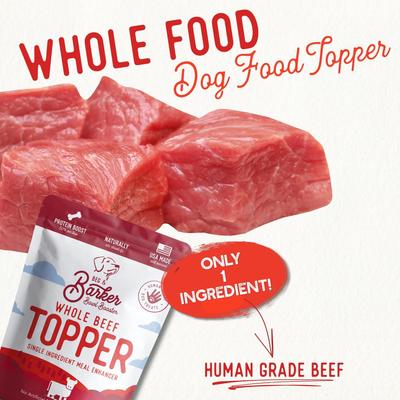 Whole Beef Diabetic Support High Protein Dry Dog Food Topper, 8-oz bag