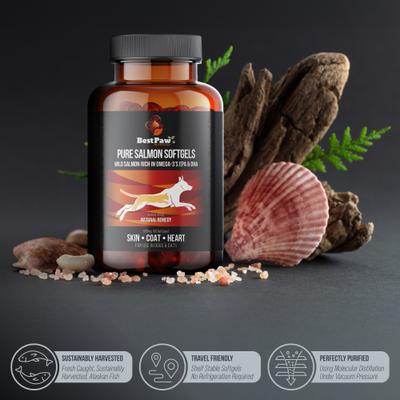 Wild Salmon 500-mg Softgels Skin & Coat Supplement for Small Dogs & Cats, 60 count