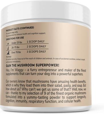 Superhero Turkey Tail Mushroom Powder Supplement for Dogs, 90-g jar