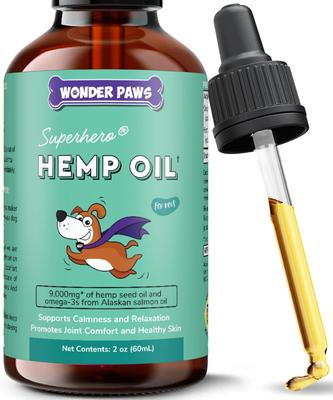 Hemp Oil with Wild Salmon Oil, Calming Hemp Supplement for Dogs, 2-fl oz bottle