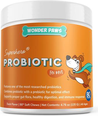 Probiotic Superhero Chews Duck Flavor Supplement for Dogs, 90 count