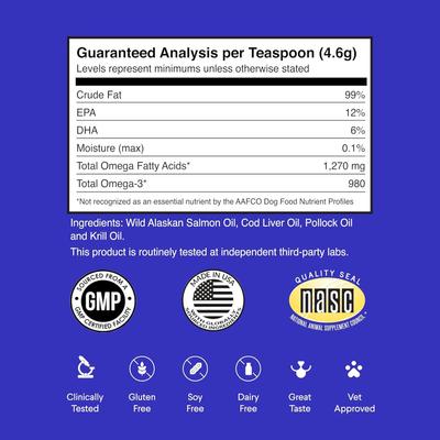 Fish Oil Skin, Joint, Immune & Heart Health Liquid Supplement for Dogs, 16-fl oz bottle