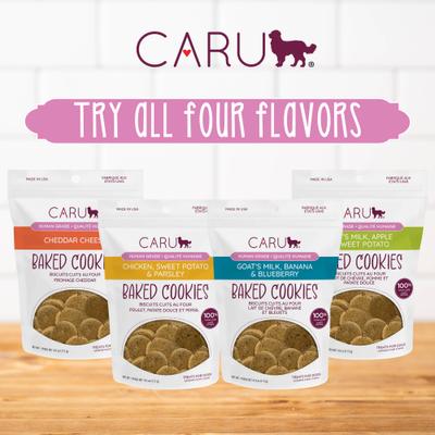 Galletas horneadas para perros con leche de cabra, plátano y arándanos, bolsa de 4 oz