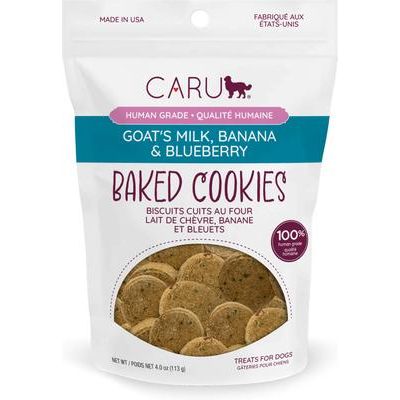 Galletas horneadas para perros con leche de cabra, plátano y arándanos, bolsa de 4 oz