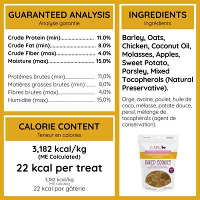 Chicken, Sweet Potato & Parsley Baked Cookie Dog Treats, 4-oz bag