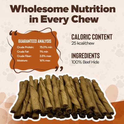 Twists 5-in Peanut Butter Flavor Rawhide Dog Chew Treats, 50 count