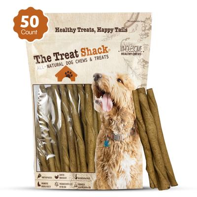 Twists 5-in Peanut Butter Flavor Rawhide Dog Chew Treats, 50 count
