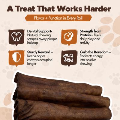 Retriever Rolls 7 to 8-in Beef Flavor Rawhide Dog Chew Treats, 6 count