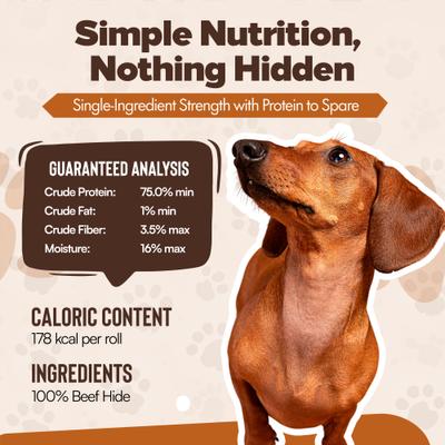 Retriever Rolls 7 to 8-in Beef Flavor Rawhide Dog Chew Treats, 6 count