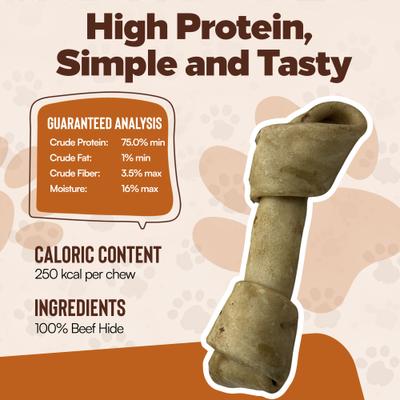 Knotted 8 to 9-in Chicken Flavor Rawhide Bone Dog Treats, 10 count