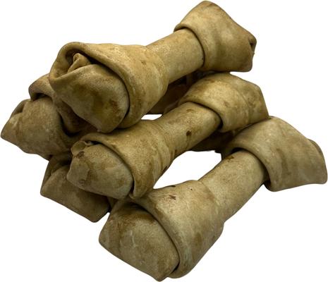 Knotted 8 to 9-in Chicken Flavor Rawhide Bone Dog Treats, 10 count