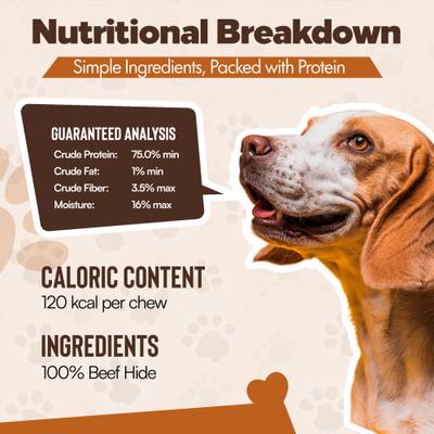 Golosinas para perros con hueso de cuero crudo anudado de 4 a 5 pulgadas con sabor a carne, 30 unidades