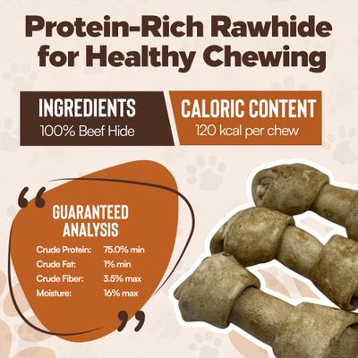 Knotted 4 to 5-in Chicken Flavor Rawhide Bone Dog Treats, 20 count