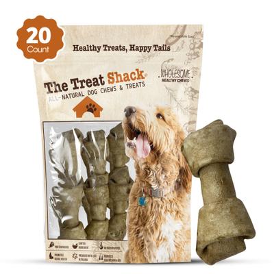 Knotted 4 to 5-in Chicken Flavor Rawhide Bone Dog Treats, 20 count