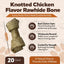Knotted 4 to 5-in Chicken Flavor Rawhide Bone Dog Treats, 20 count
