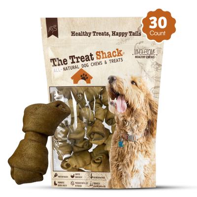 Knotted 4 to 5-in Peanut Butter Flavor Rawhide Bone Dog Treats, 30 count
