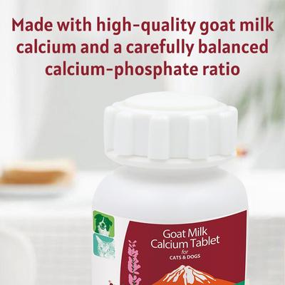 Goat Milk Calcium Tablets Supplement for Dogs & Cats, 160 count