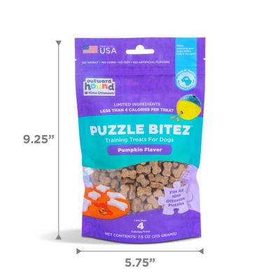 by Nina Ottosson Puzzle Bitez Pumpkin Flavored Dog Treats, 7.5-oz bag